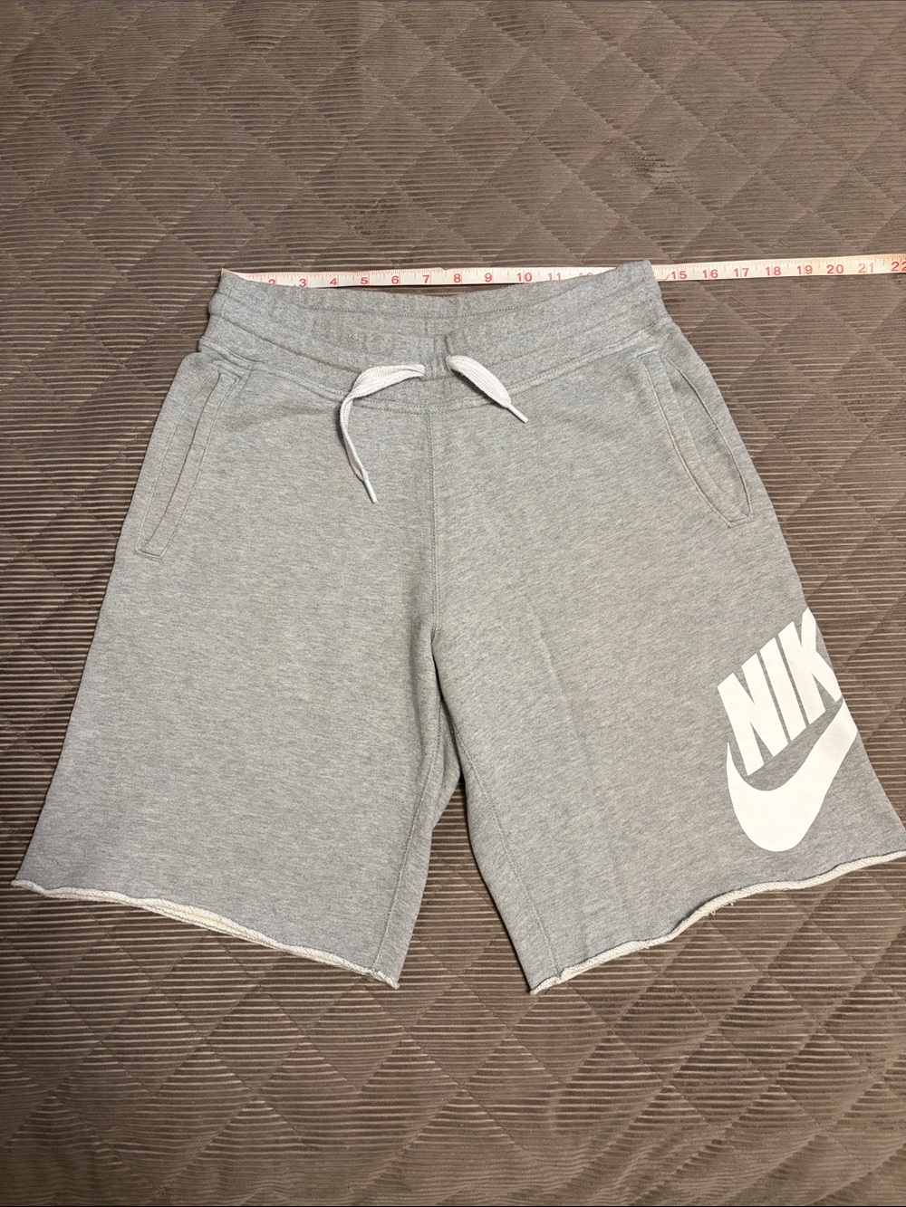 Nike Light Gray Logo Drawstring Sweatshorts